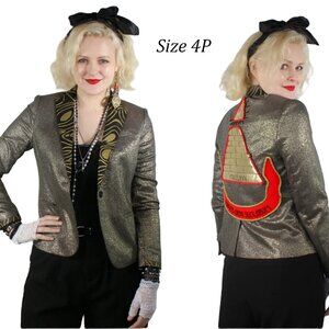 Desperately Seeking 80s Pyramid Style 4 PETITE Metallic Gold Susan Jacket